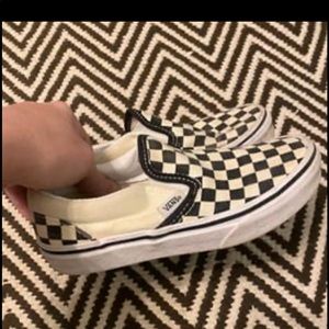 Vans Black & White Check Slip Ons